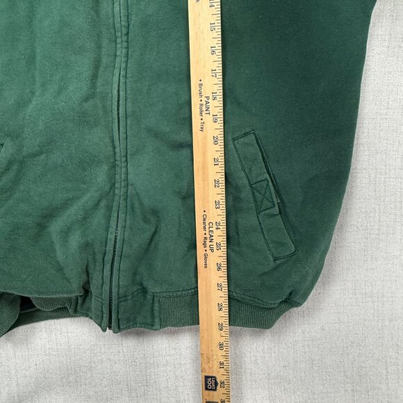 Vintage Eddie Bauer Hoodie Full Zip Green Cotton Blend Heavyweight Size Tall M - Picture 10 of 15